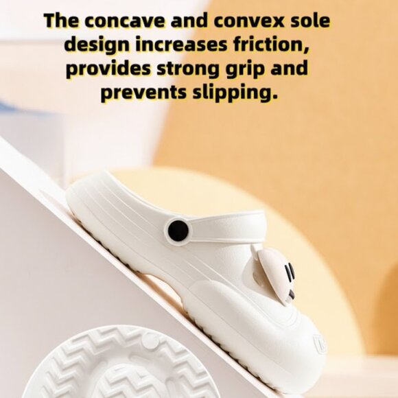 Women's  Lightweight EVA Clogs with Smile Design – Breathable Sli！！WHITE - Picture 2 of 4
